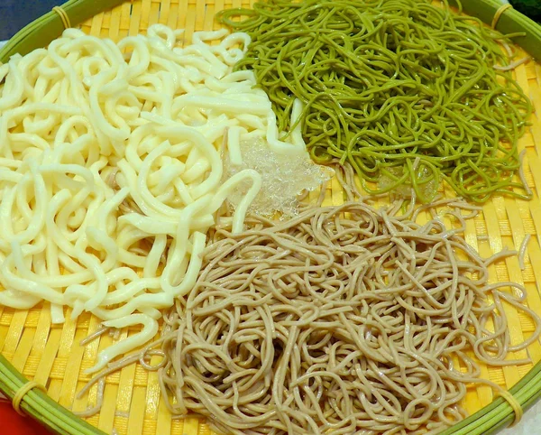 De nauwe weergave van Japanse soba noedels — Stockfoto