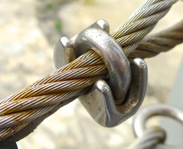 Die Nahsicht auf die Drahtseilstruktur — Stockfoto