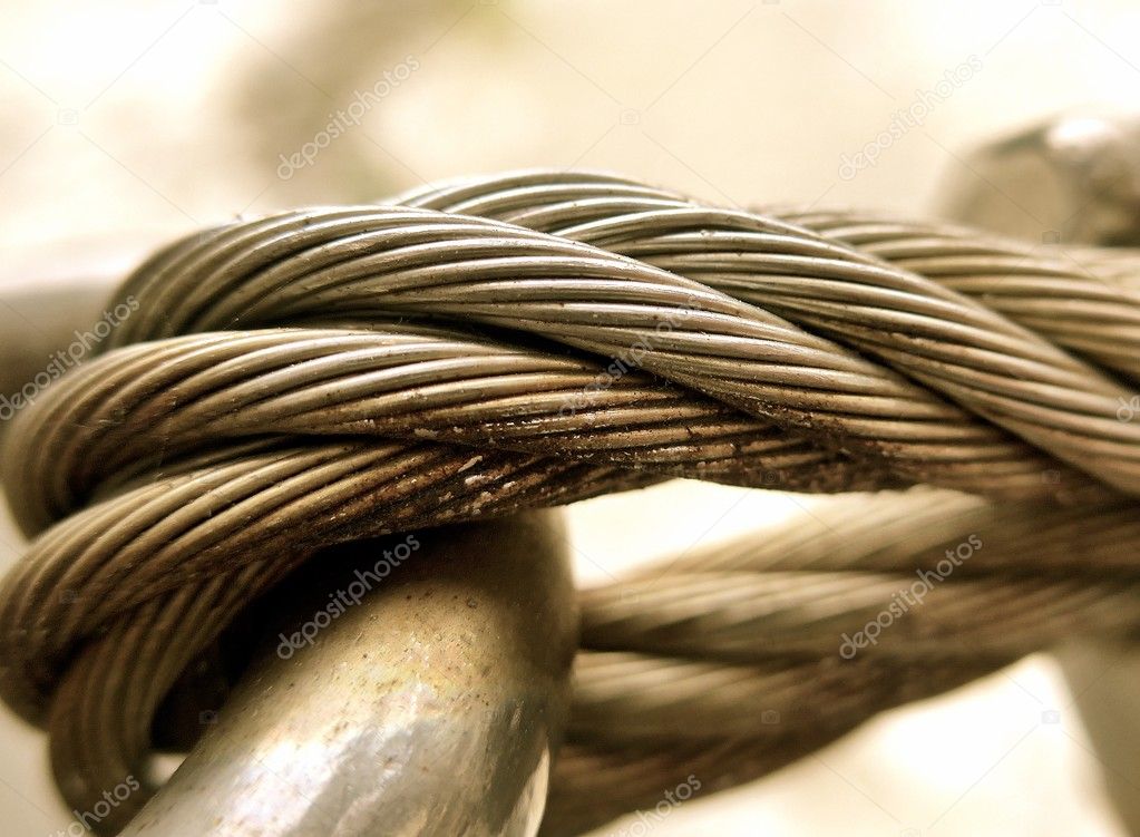 The close view of wire rope texture