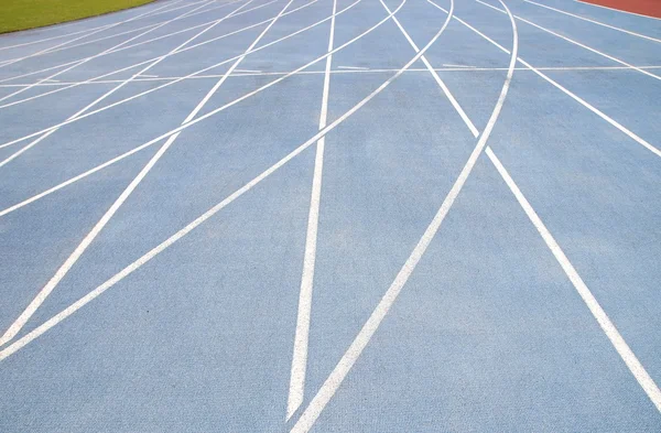 Starting lines on running track at playground — Stock Photo, Image