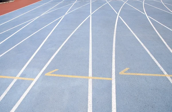 Starting lines on running track at playground — Stock Photo, Image