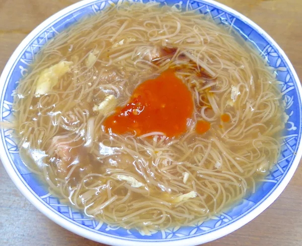 台湾中部のラーメンスープのクローズアップ — ストック写真