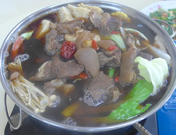 Schaap hot pot close-up in Taiwan — Stockfoto