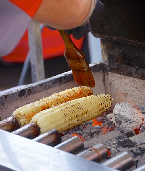 Grilled corn closeup in Taiwan — Stock Photo, Image