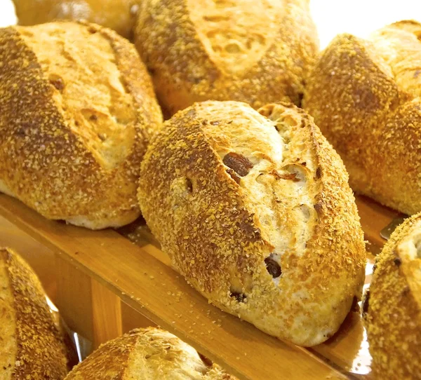 La vista ravvicinata del pane in panetteria — Foto Stock