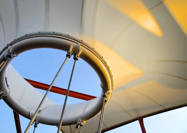 Outside square with sail canvas shade — Stock Photo, Image