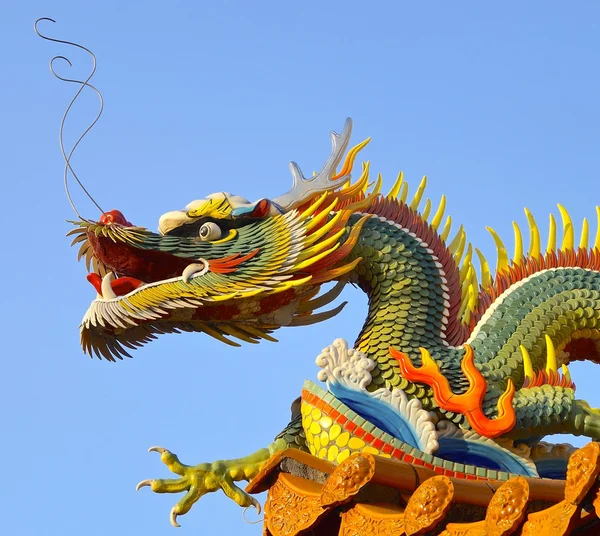 Dragon decoration closeup at temple — Stock Photo, Image