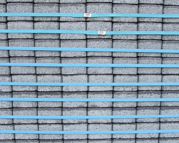 The construction of sidewalk bricks — Stock Photo, Image