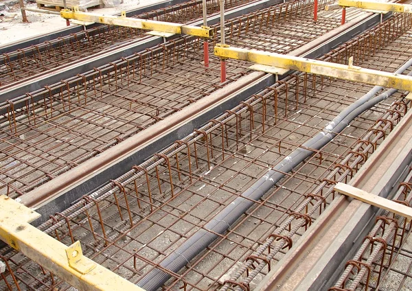 The construction site of new light rail rapid transportation system — Stock Photo, Image