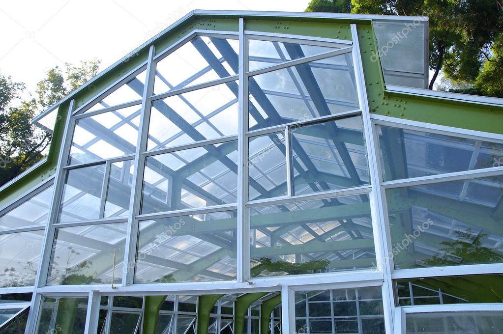The closeup view of greenhouse framework
