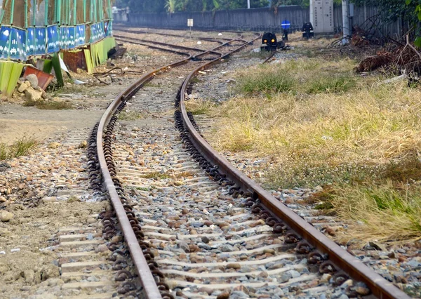 Zavřít pohled na železniční trať — Stock fotografie