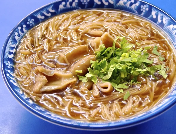 Varkensvlees darm Dunne noodles in Taiwan — Stockfoto