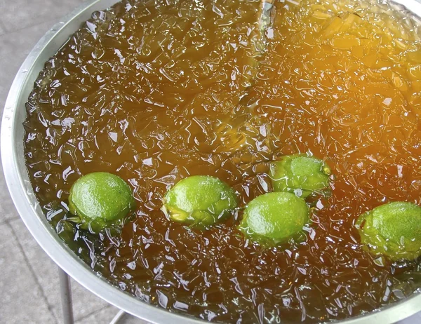 Lemon aiyu желе, является одним из прохладных и освежающий десерт на Тайване . Стоковое Изображение