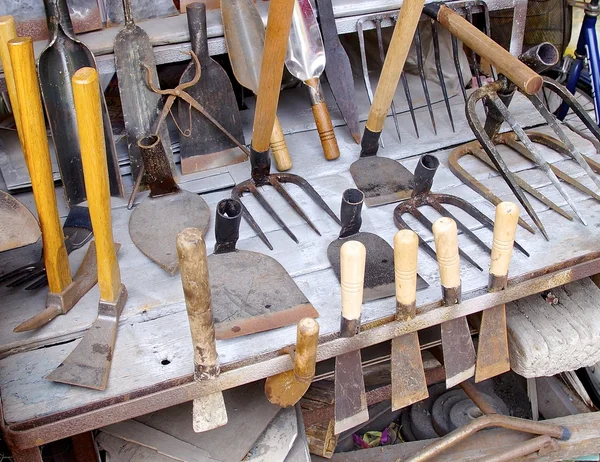 Farming tools at blacksmith shop — Stock Photo, Image