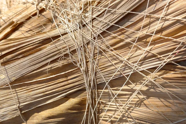 La vue rapprochée du chapeau de paille à la ferme — Photo