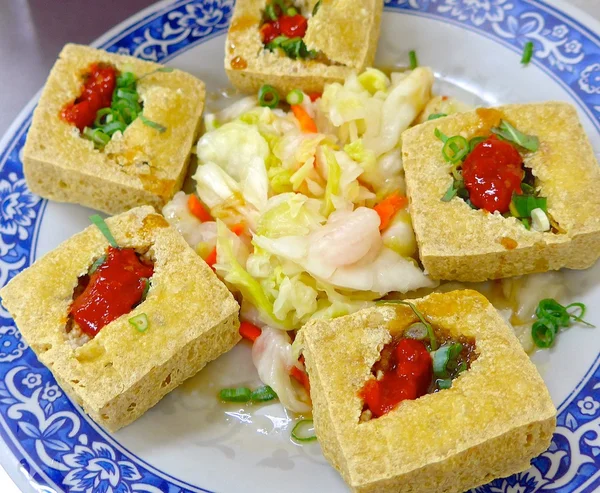 De close-up voor gebakken stinky tofu — Stockfoto