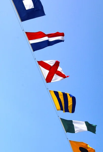 Ряд морских флагов крупным планом Стоковая Картинка
