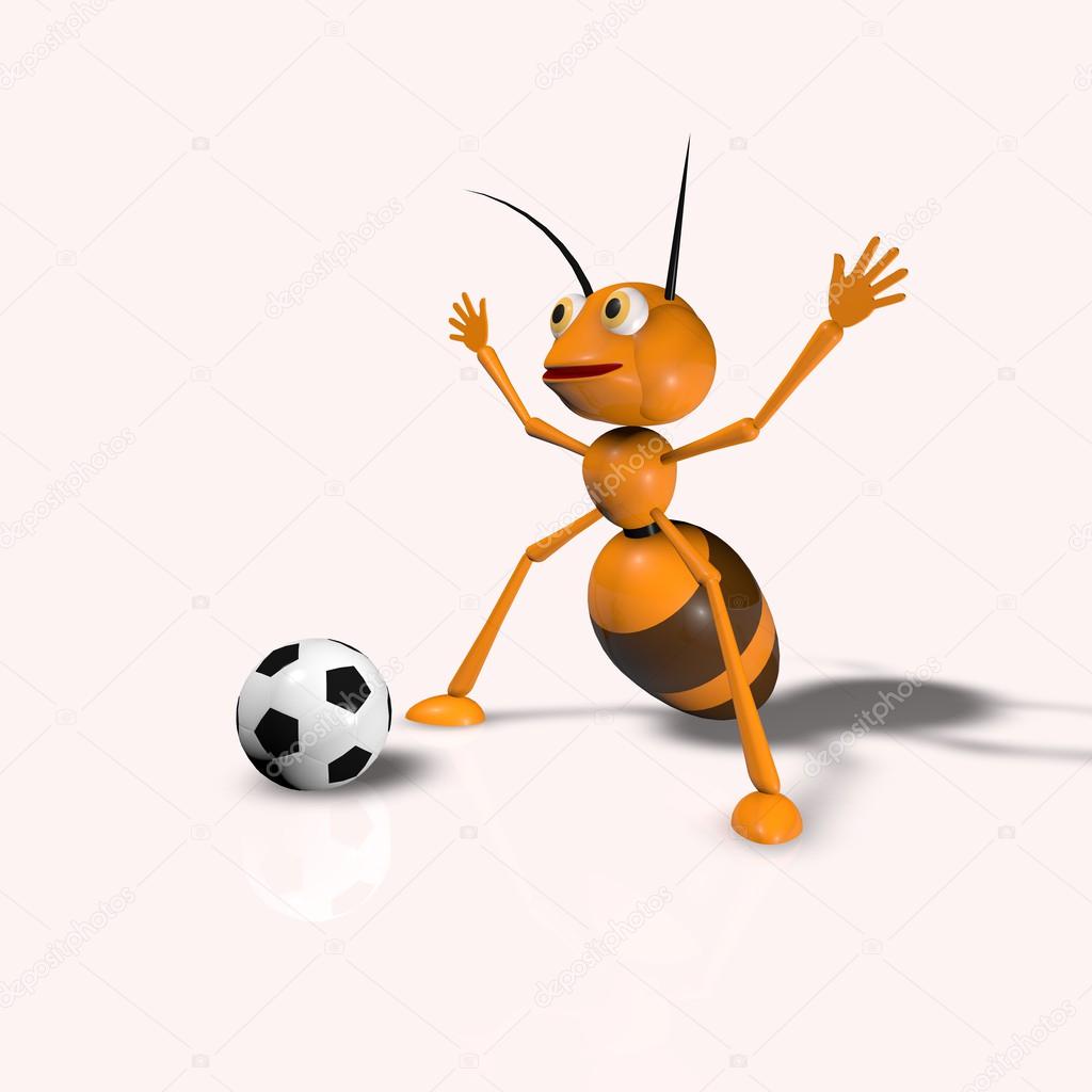 Ant with soccer Ball