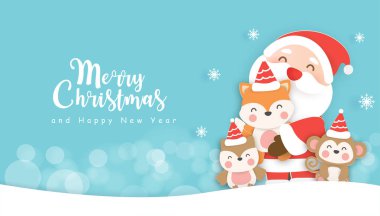 Noel arkaplanında şirin bir Noel Baba maddesi var..