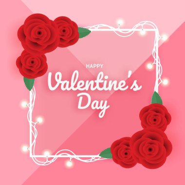 Sevgililer günü gül çerçevesi .