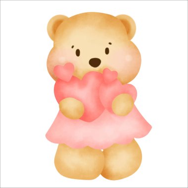 Tebrik kartı, sevgililer günü kartı için tatlı bir oyuncak ayı..