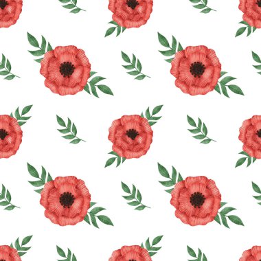 El çizimi çiçek pürüzsüz desen