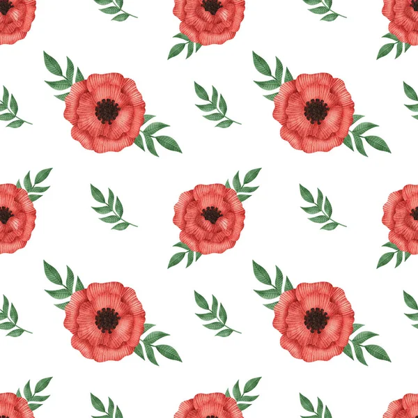 El çizimi çiçek pürüzsüz desen