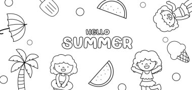  Yaz afişi ile yaz elementleri