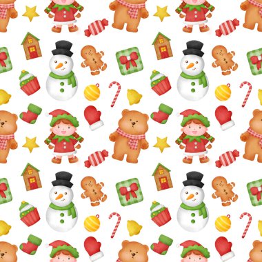 Suluboya mutlu noeller kusursuz desenler.