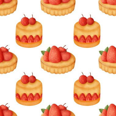 El çizimi suluboya kekler pürüzsüz desenler.