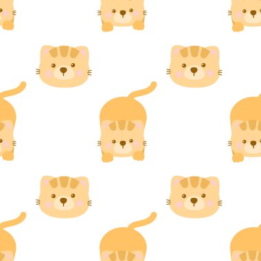 Sevimli turuncu kedi pürüzsüz desenler.