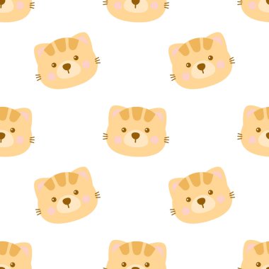 Sevimli turuncu kedi pürüzsüz desenler.