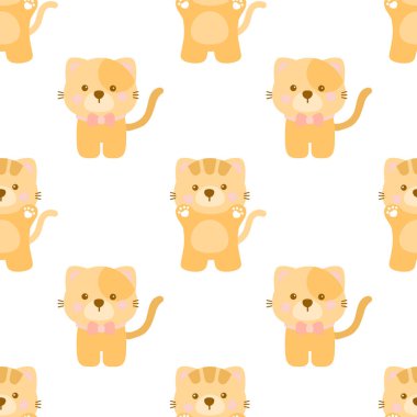 Sevimli turuncu kedi pürüzsüz desenler.