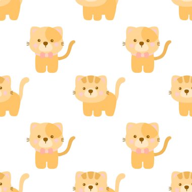Sevimli turuncu kedi pürüzsüz desenler.