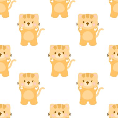 Sevimli turuncu kedi pürüzsüz desenler.