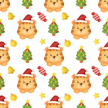 Suluboya kaplan noeli kusursuz desenler.