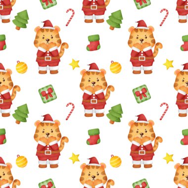 Suluboya kaplan noeli kusursuz desenler.