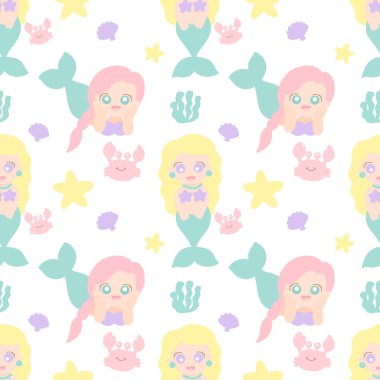 Sevimli denizkızı desenleri.