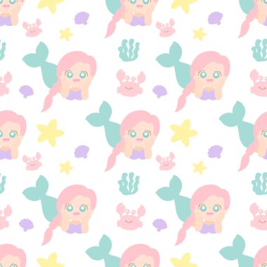 Sevimli denizkızı desenleri.