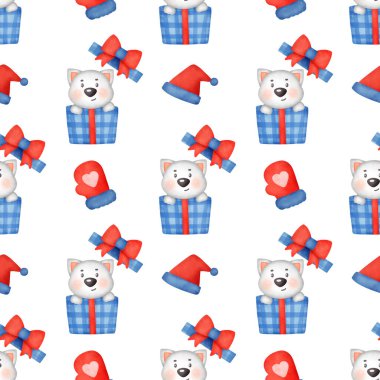 Suluboya Noel günü kusursuz desenler