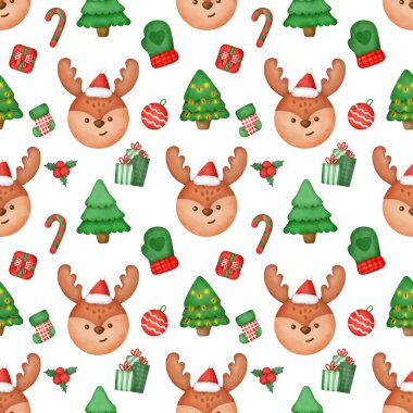 Suluboya Noel 'in kusursuz desenleri.