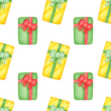 Suluboya hediye kutuları pürüzsüz desenler.