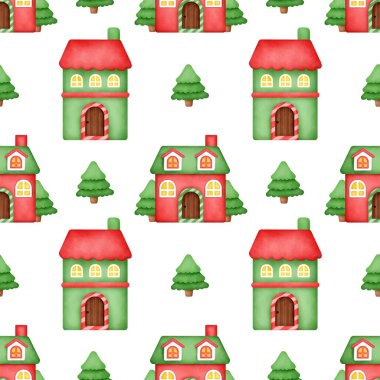 Suluboya Kış Köyü pürüzsüz desenler.