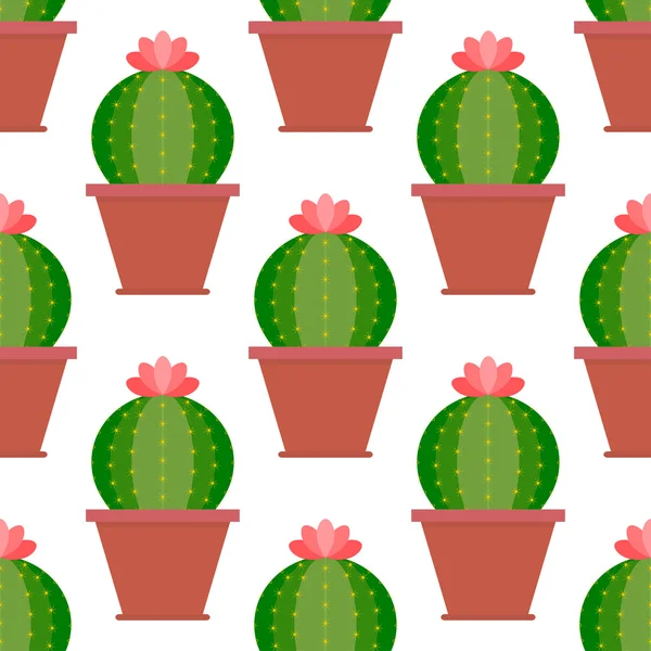 Patrón de fondo de ilustración de cactus sin costura — Vector de stock