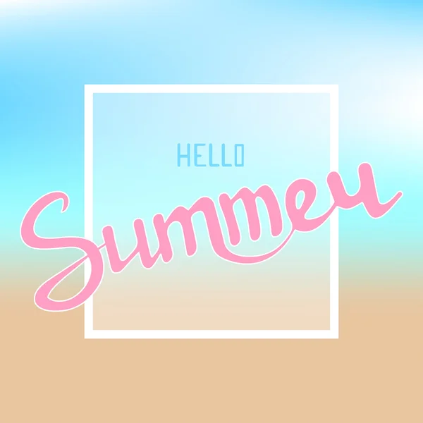 Hello summer inscription — Stock Vector