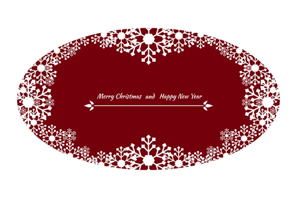 Weihnachten und Neujahr Urlaub roter Hintergrund mit Schneeflocken — Stockvektor