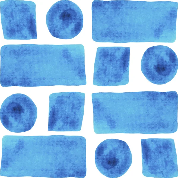 Vektor blaue Aquarell-Set aus Kreis, Rechteck, Quadrat Vektorgrafiken