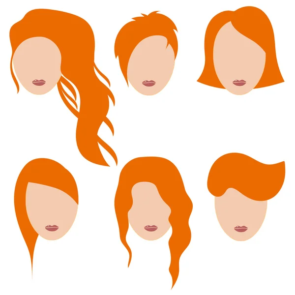 Vector illustration of beautiful girls with red hair.Part 1 — Stock Vector