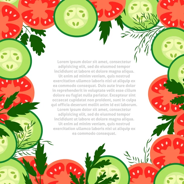 番茄和黄瓜 — 图库矢量图片