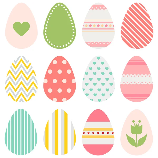 Conjunto de huevos de Pascua — Archivo Imágenes Vectoriales